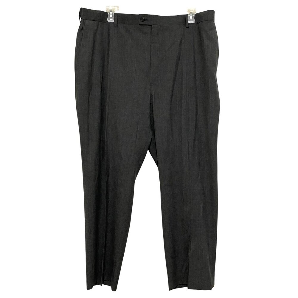 Croft & Barrow Flat Front Performance Wool‎ Mens Dress Pants 44x30 Charcoal Gray